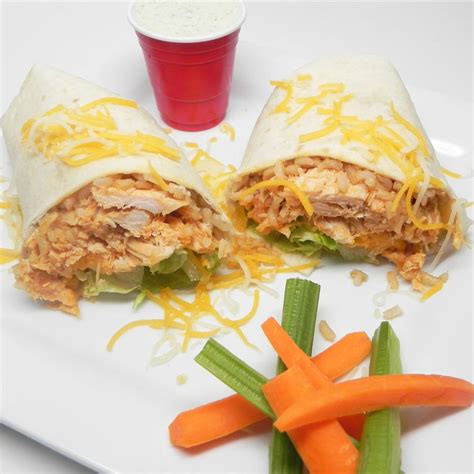 Buffalo Chicken and Rice Wraps